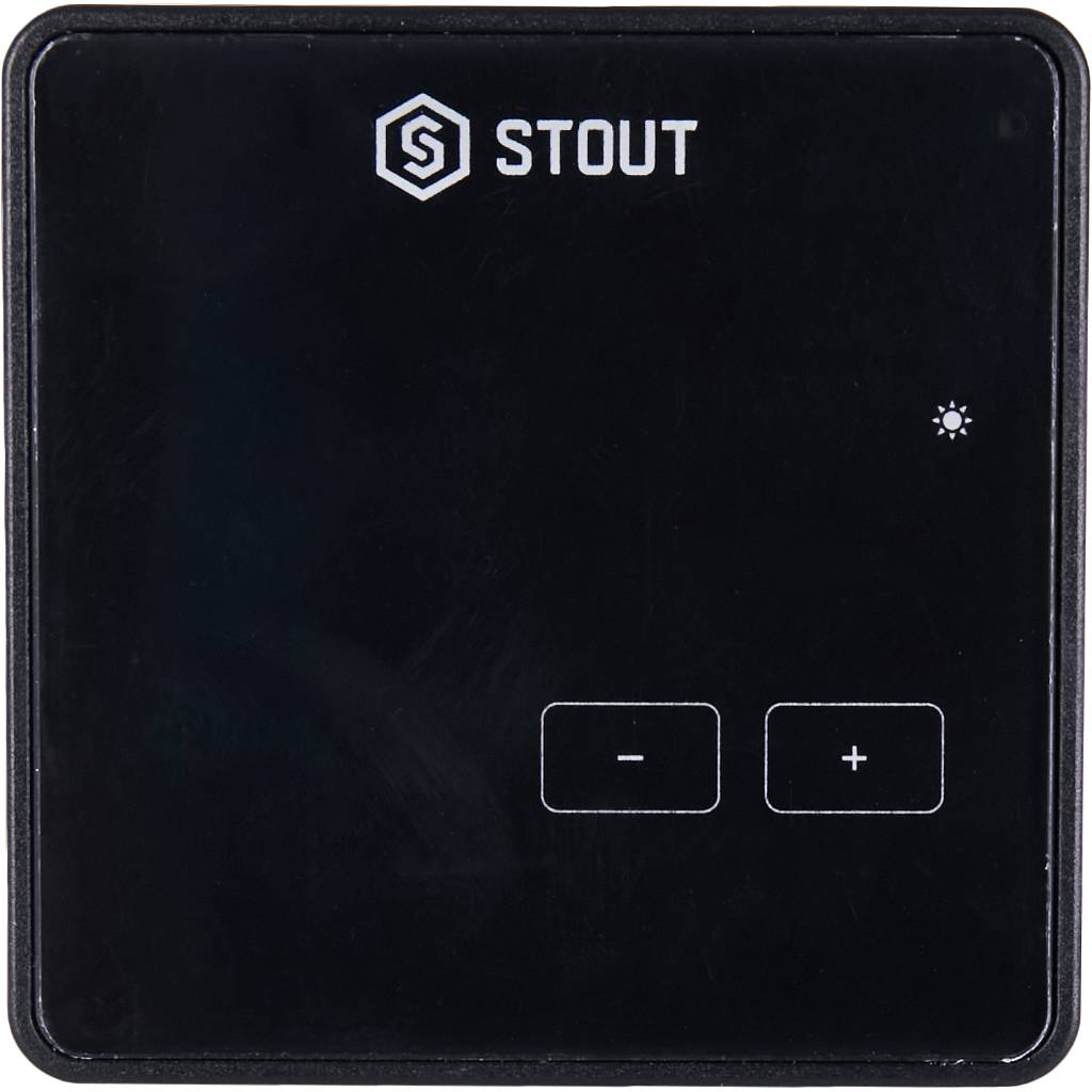 Проводной комнатный регулятор STOUT R-9z, черный, STE-0101-009004