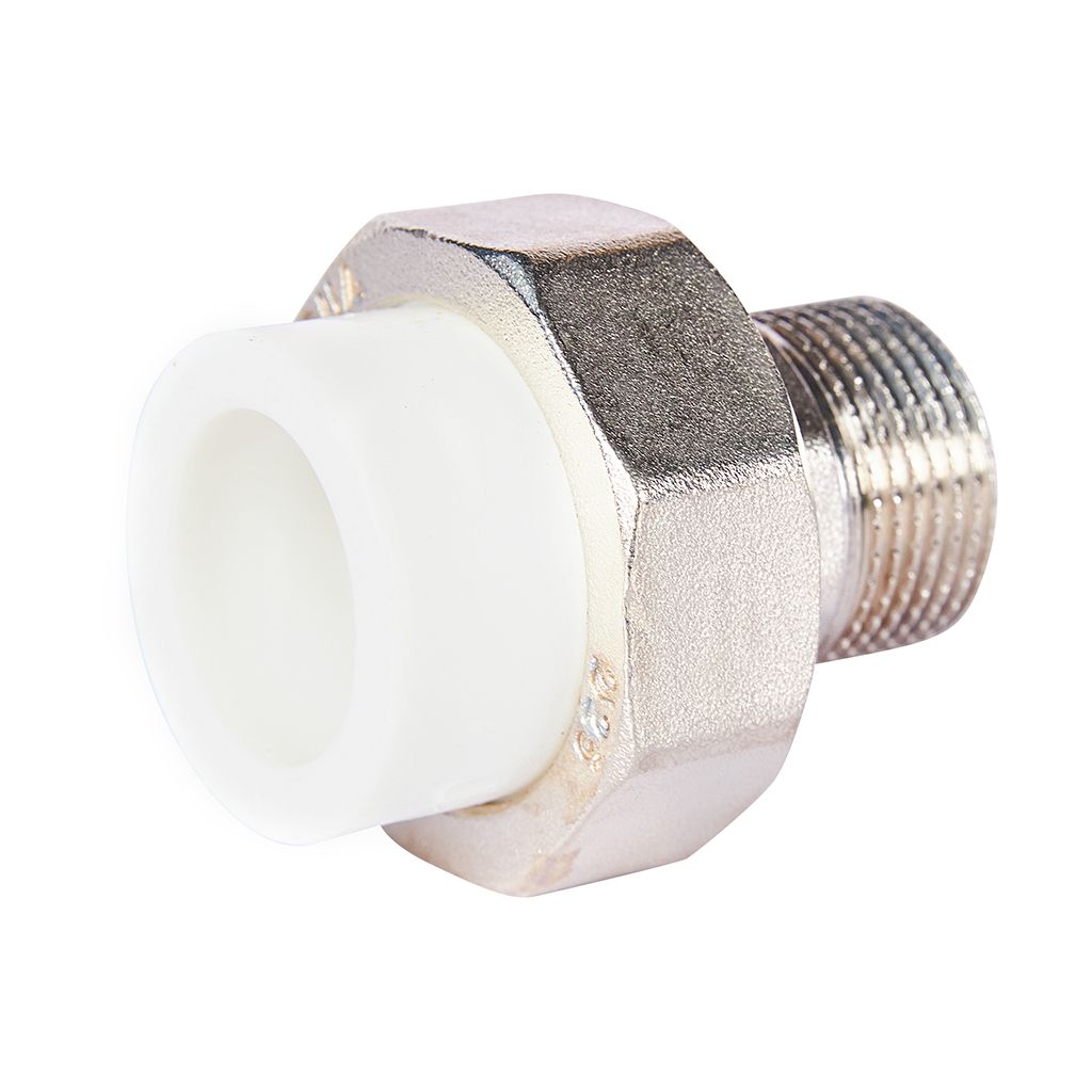 Муфта комбинированная Pro Aqua d=25-3/4 PP-R разъемная (американка) УСИЛЕННАЯ НР Белая, PA21014S
