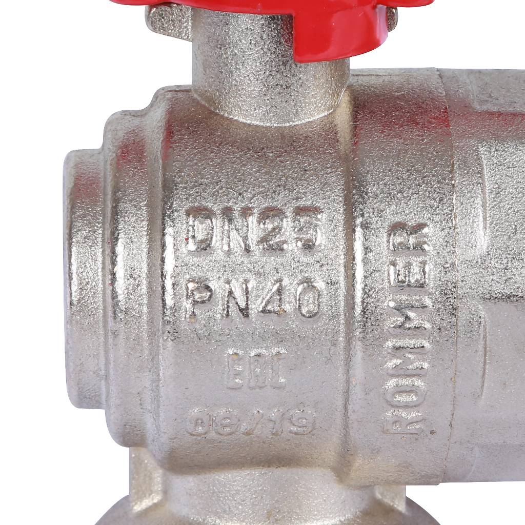 Кран шаровой ROMMER угловой с американкой 1 ВН/НР, ручка бабочка, RBV-0006-0610225