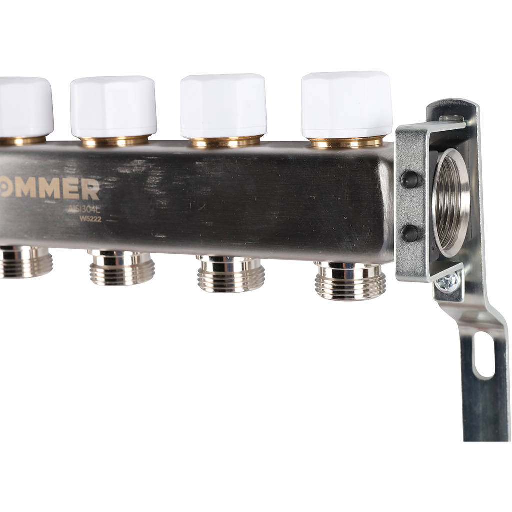 Коллектор из нержавеющей стали с расходомерами ROMMER 6 выходов, RMS-1200-000006