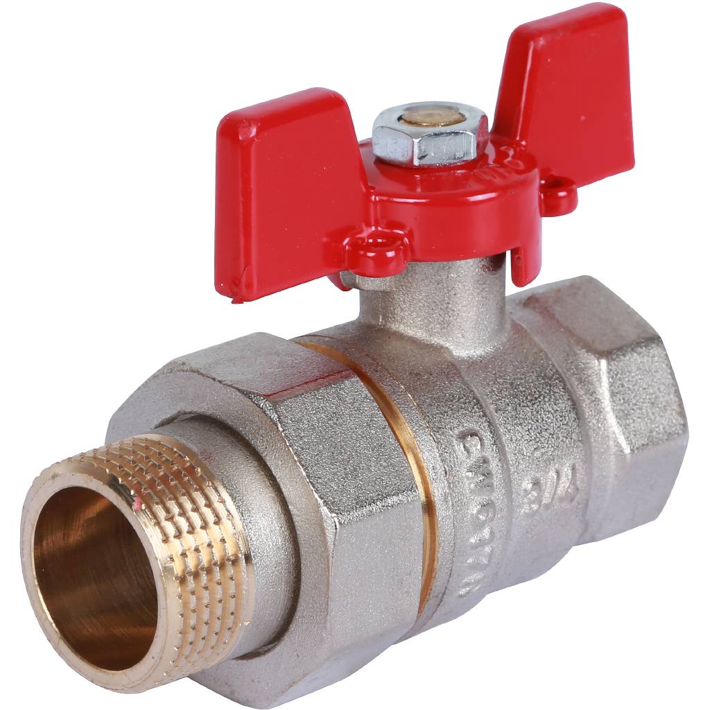 Кран шаровой ROMMER с американкой 3/4 ВН/НР, ручка бабочка, RBV-0005-0510220