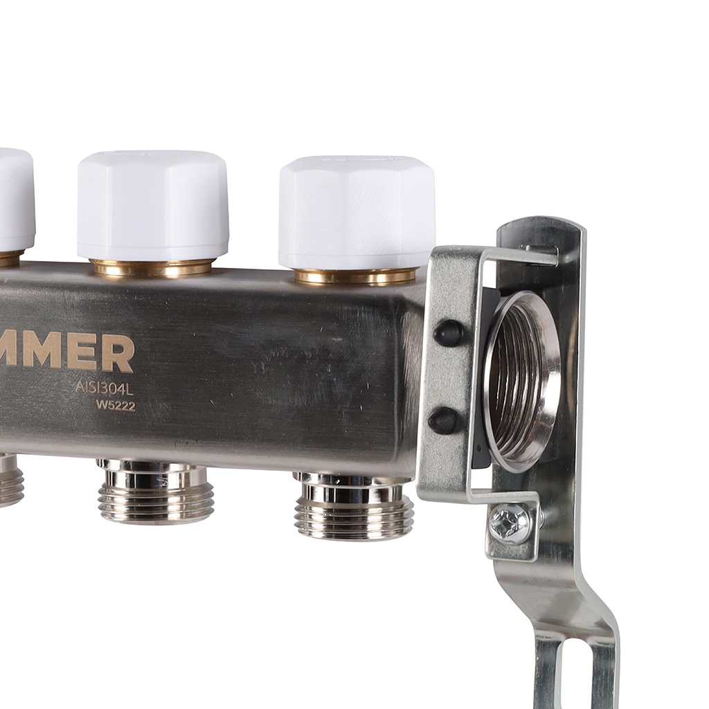 Коллектор из нержавеющей стали без расходомеров ROMMER 4 выхода, RMS-3200-000004