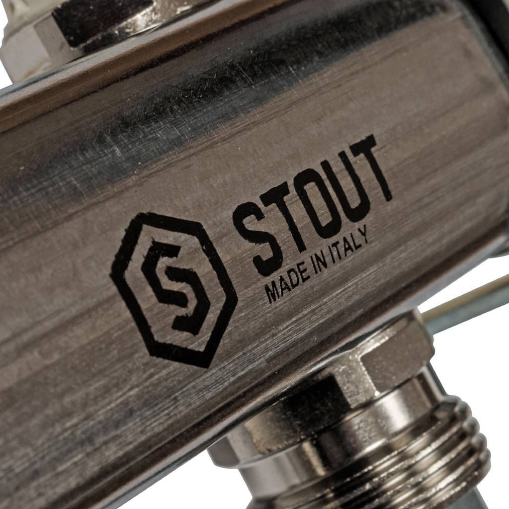 Коллектор из нержавеющей стали для радиаторной разводки STOUT 11 выходов, SMS 0923 000011