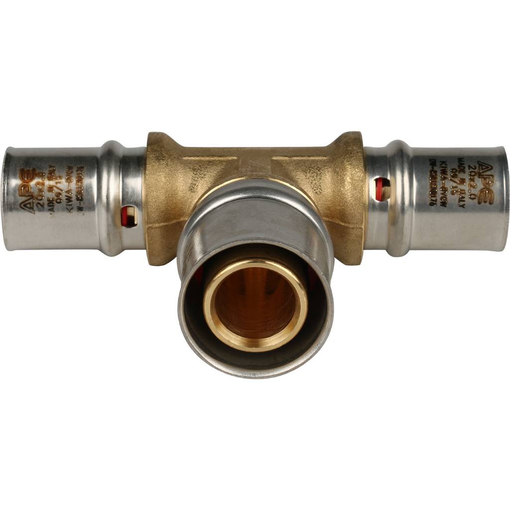Тройник переходной STOUT 20х26х20 для металлопластиковых труб прессовой, SFP-0005-202620