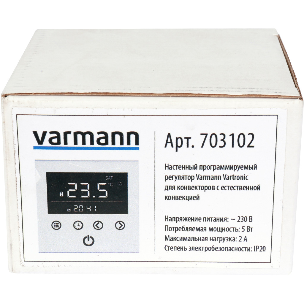Настенный регулятор Varmann Vartronic, с естественной конвекцией, цвет белый, 703102