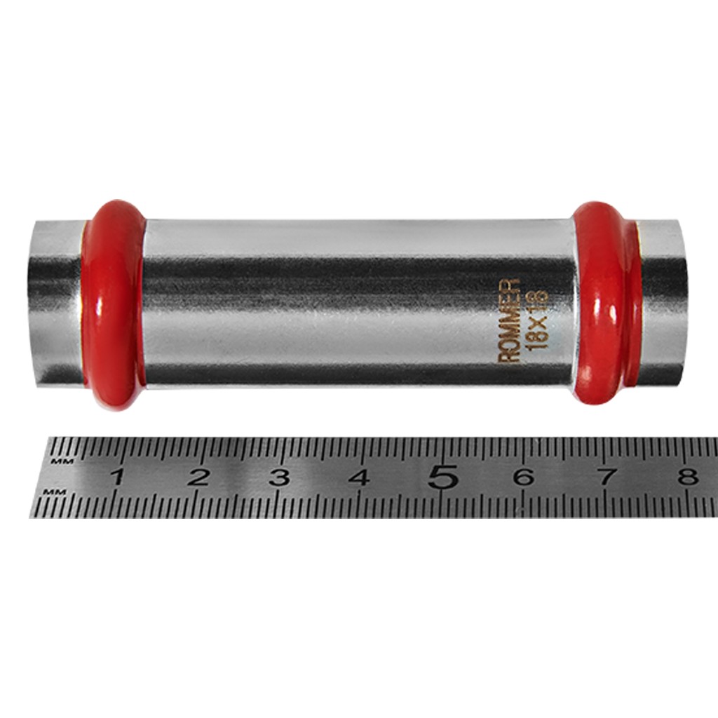 Муфта ROMMER надвижная ВПр, 18, из нержавеющей стали прессовой, RSS-1019-000018