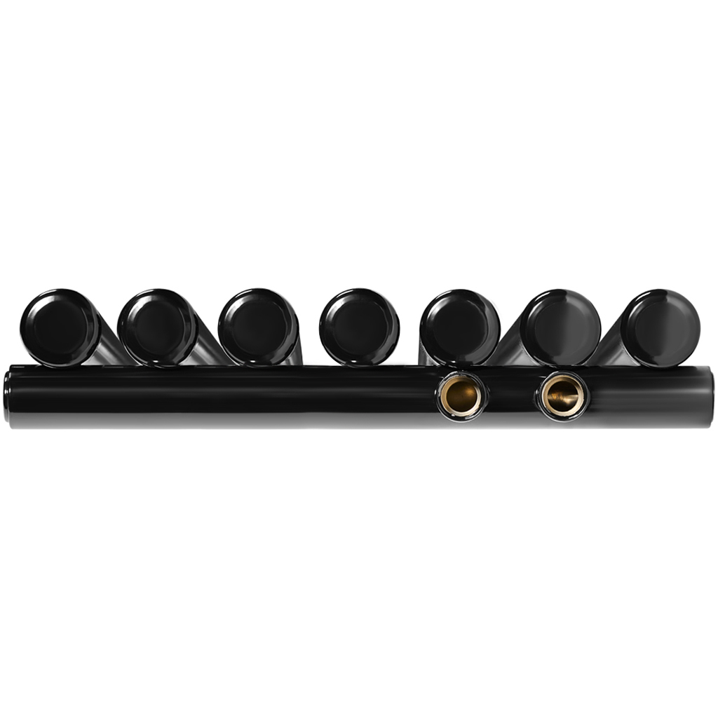 Стальной трубчатый радиатор STOUT TUBE ROUND нижнее правое подключение 7 секций R40 1-1750-7 RT RAL9005, STR40117507RTRAL9005