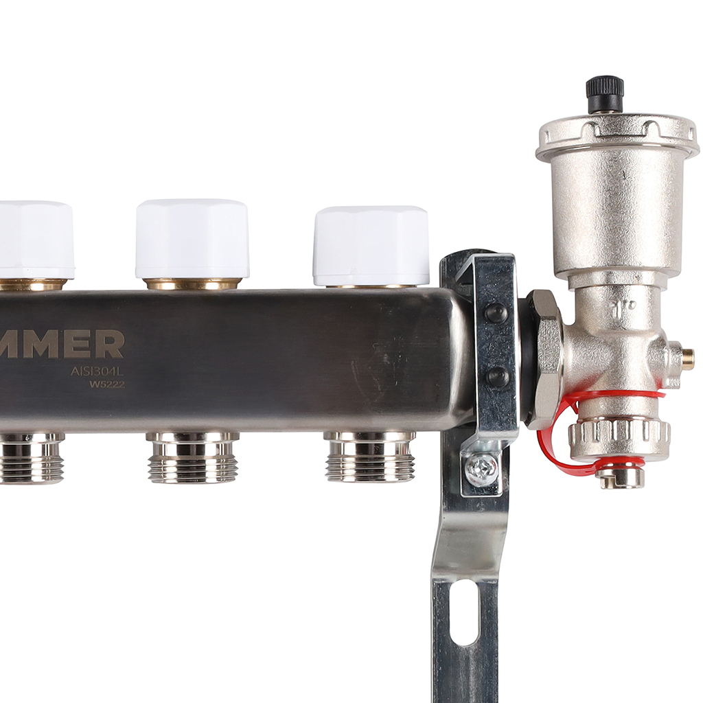 Коллектор из нержавеющей стали в сборе с расходомерами ROMMER 5 выходов, RMS-1210-000005