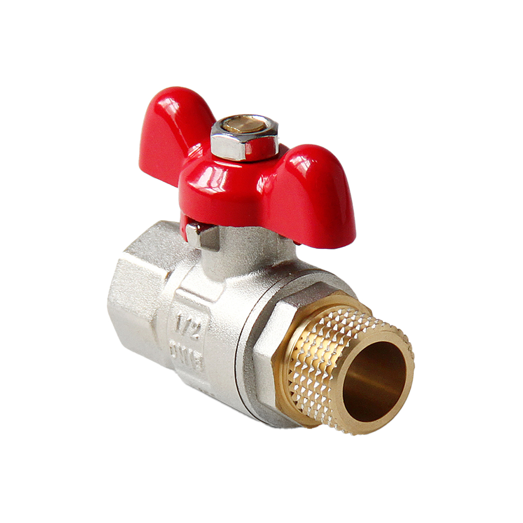 Кран шаровой полнопроходной Pro Aqua D 1 1/4 ручка-бабочка, Н-В, FWB61-M32-F32x