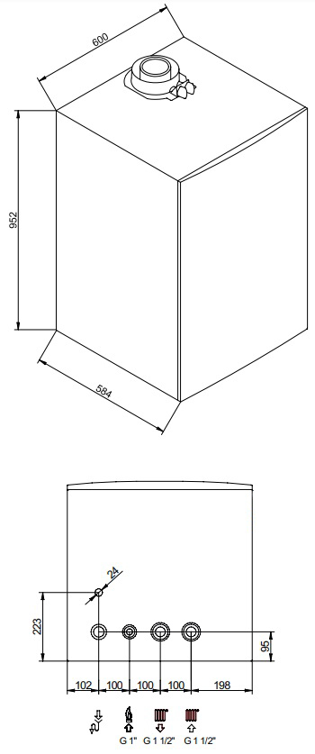 Газовый настенный котел Baxi A7785873 LUNA DUO-TEC MP+ 1.99 конденсационный большой мощности, A7785873
