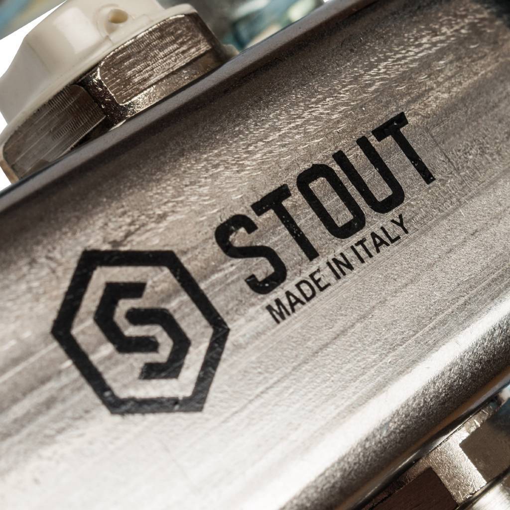 Коллектор из нержавеющей стали для радиаторной разводки STOUT 2 выхода, SMS 0923 000002
