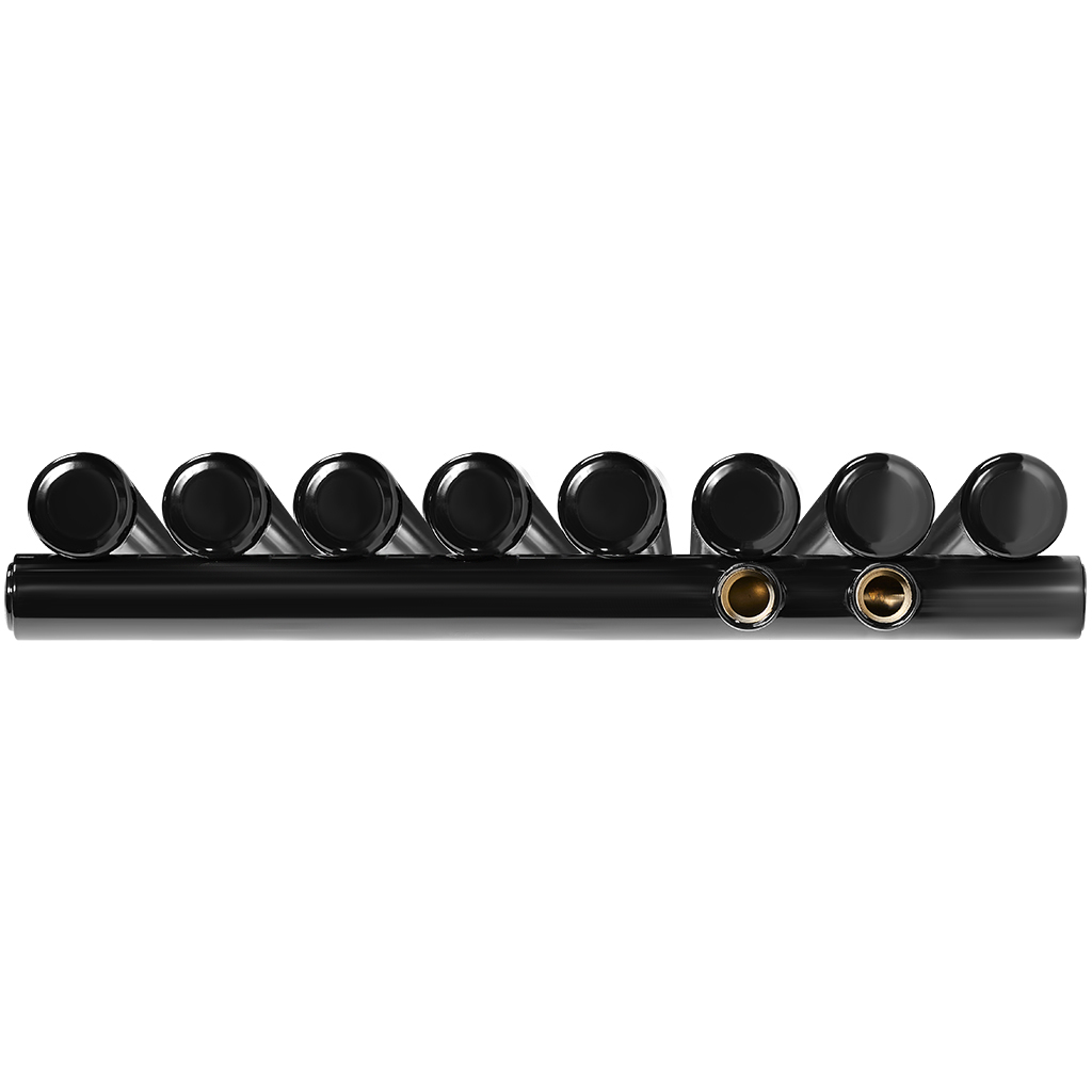 Стальной трубчатый радиатор STOUT TUBE ROUND нижнее правое подключение 8 секций R40 1-1750-8 RT RAL9005, STR40117508RTRAL9005