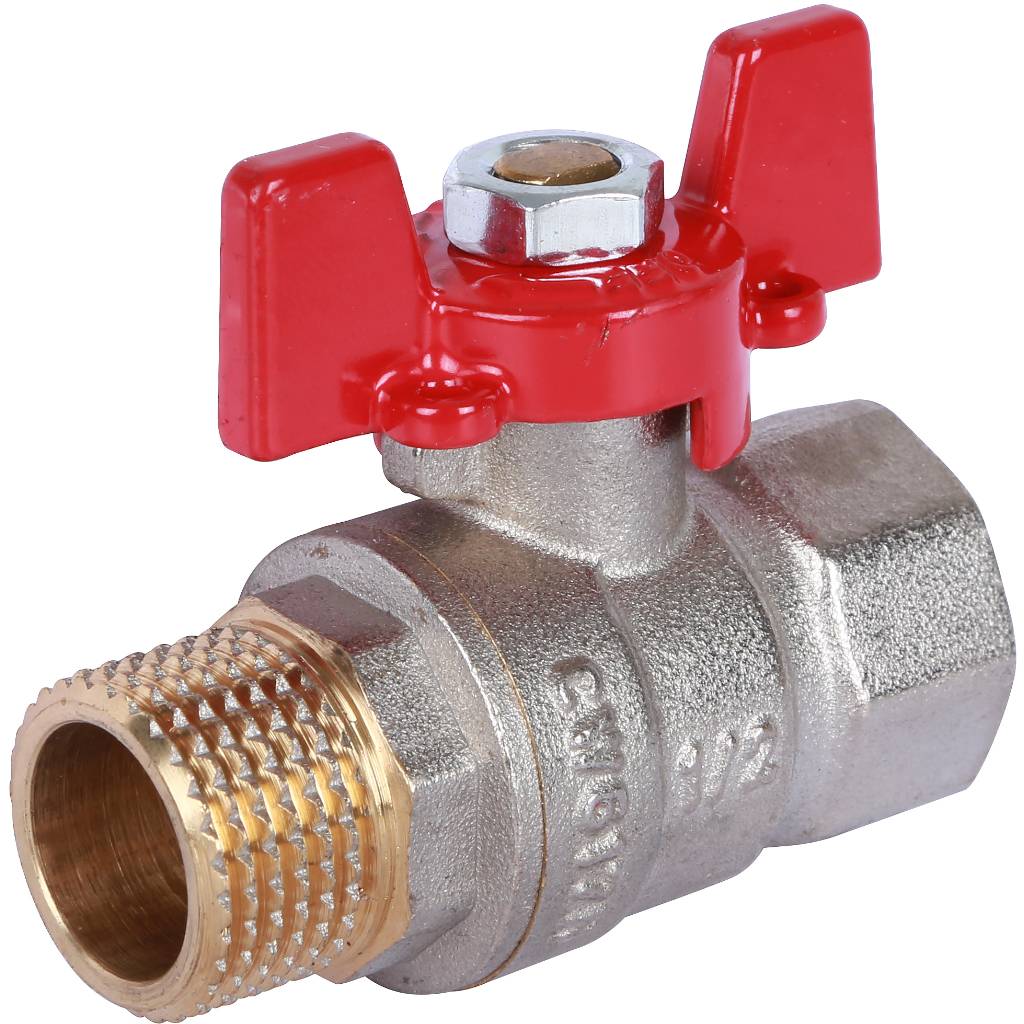 Кран шаровой ROMMER 1/2 ВН/НР, ручка бабочка, RBV-0004-0210215