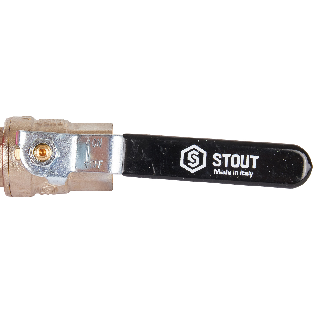 Кран шаровой STOUT полнопроходной, ВР/НР, ручка рычаг 1/2, SVB-0003-000015