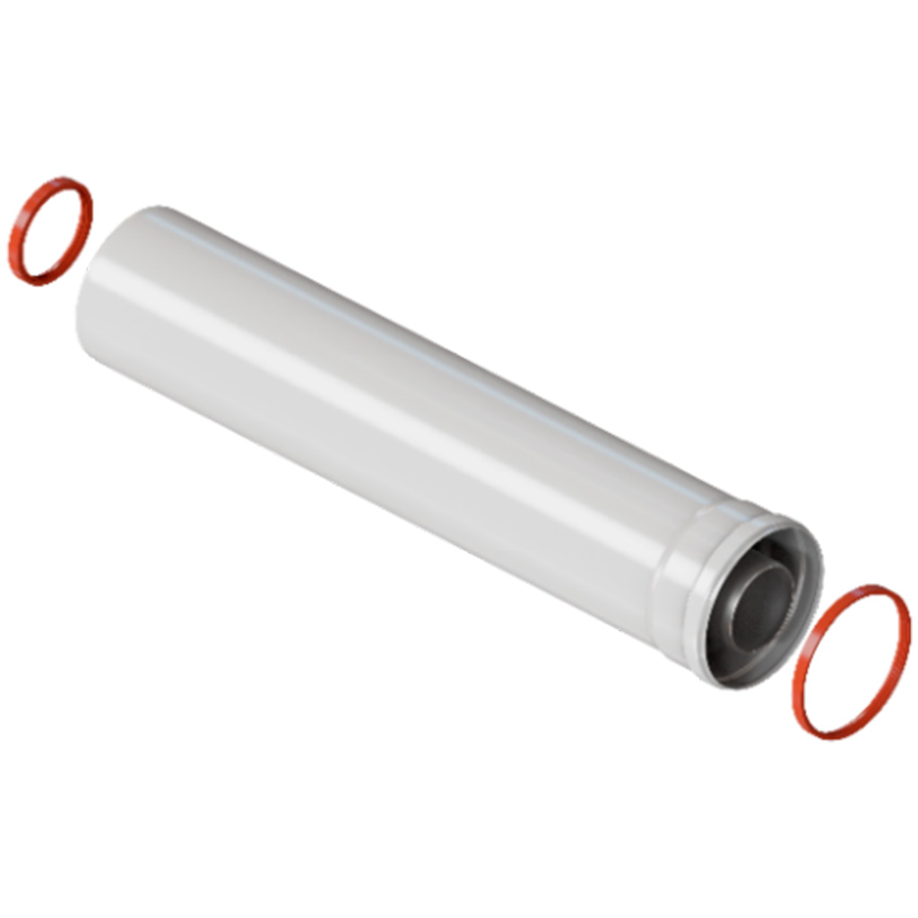 Удлинитель дымохода традиционный коаксиальный ROMMER D60(п-м)/100(м-п), L1500, RCA-6010-001500
