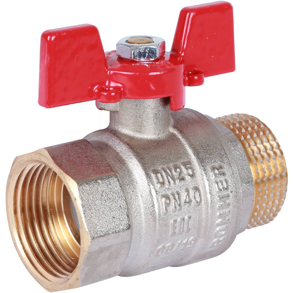 Кран шаровой ROMMER 1 ВН/НР, ручка бабочка, RBV-0004-0210225