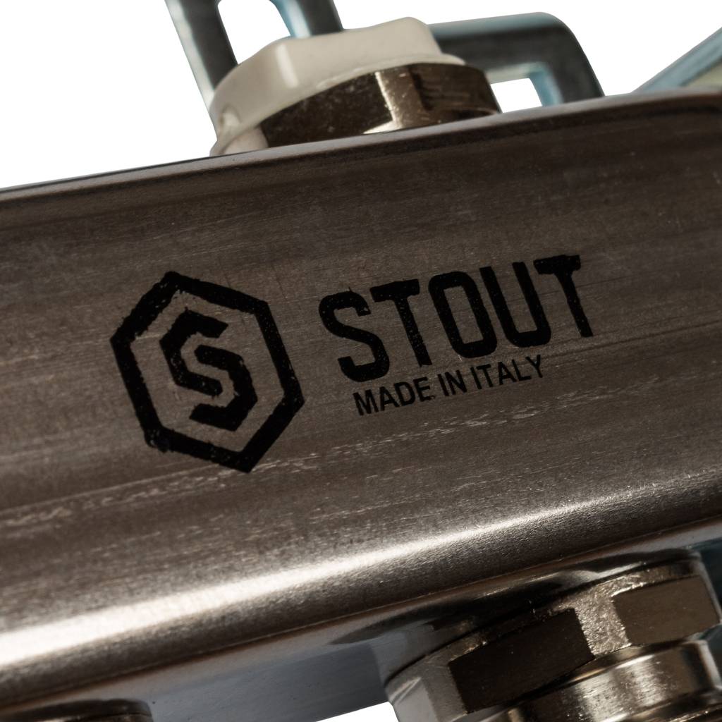 Коллектор из нержавеющей стали для радиаторной разводки STOUT 9 выходов, SMS 0923 000009