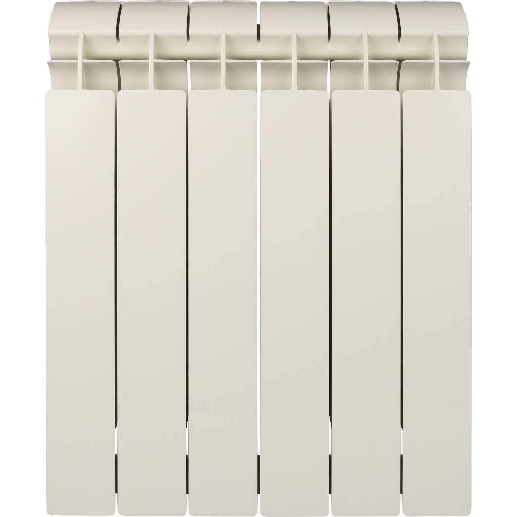 Радиатор биметаллический Global STYLE PLUS 500 6 секций боковое подключение (белый RAL 9010), STP05001006