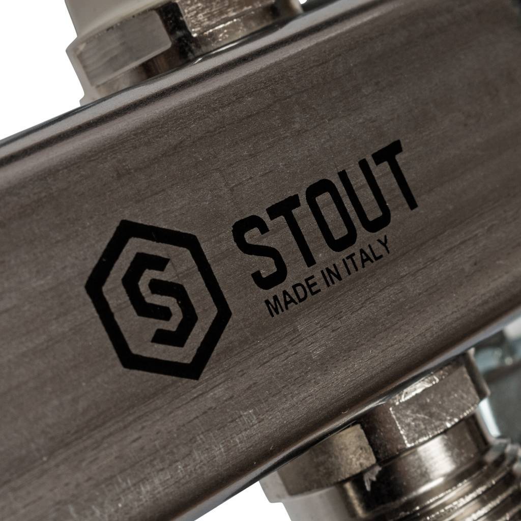 Коллектор из нержавеющей стали для радиаторной разводки STOUT 6 выходов, SMS 0923 000006