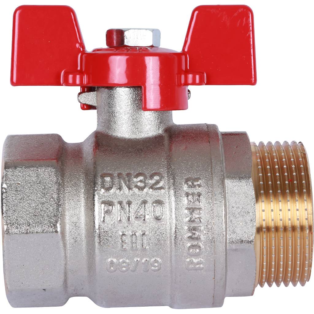 Кран шаровой ROMMER 1 1/4 ВН/НР, ручка бабочка, RBV-0004-0210232
