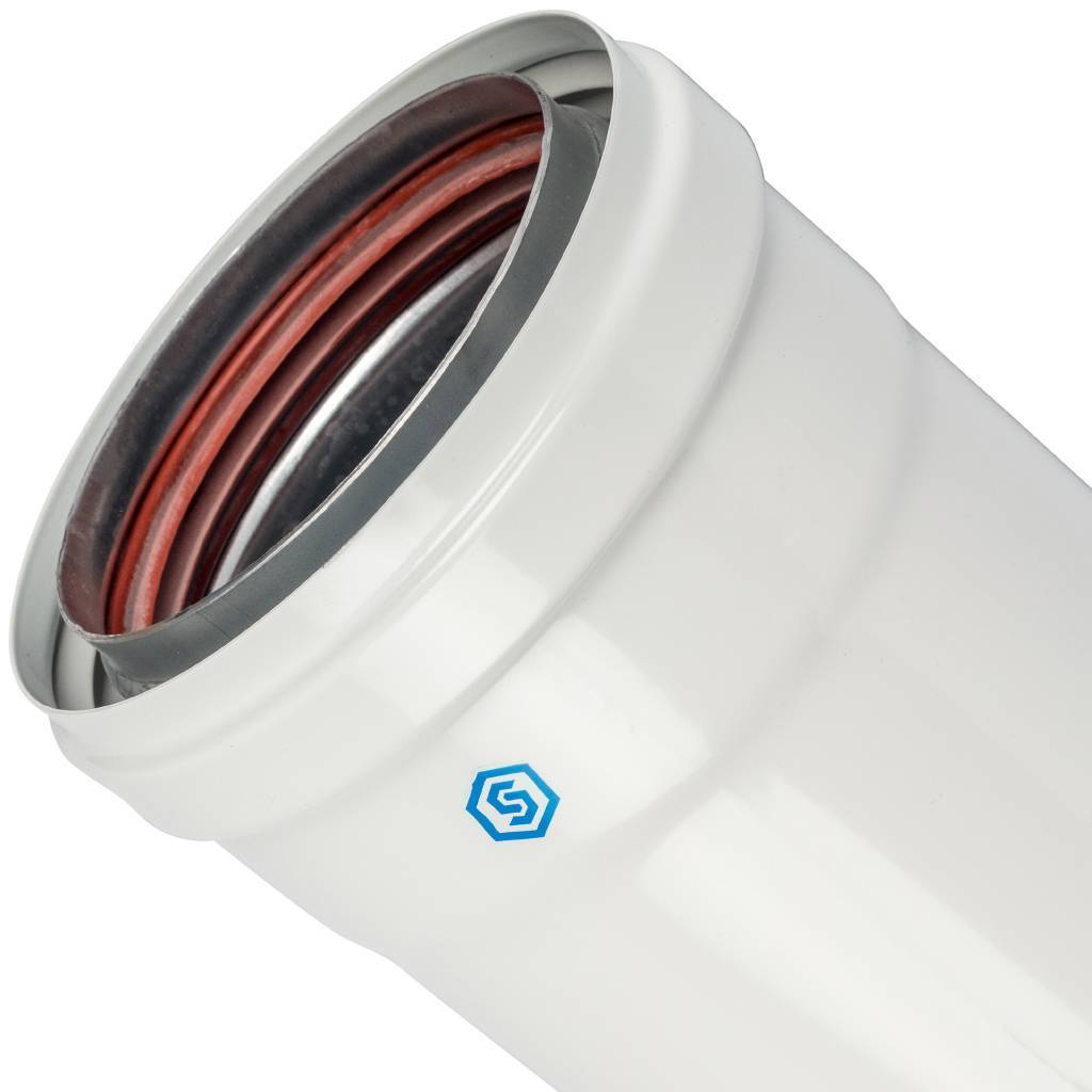 *SCA-0080-800250 STOUT Элемент дымохода DN80/100 труба 250 мм утепленная п/м, SCA-0080-800250