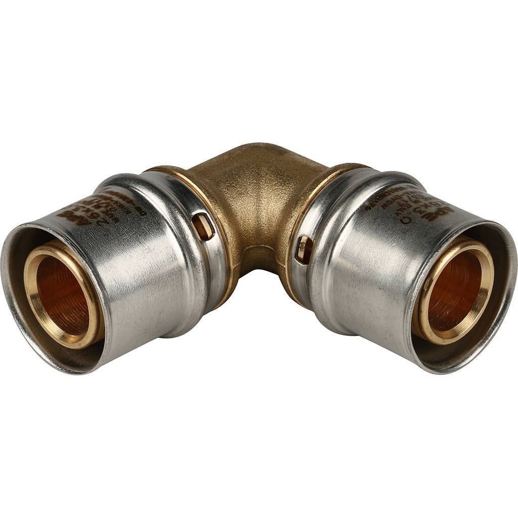 Угольник STOUT  90° 26х26 для металлопластиковых труб прессовой, SFP-0009-002626