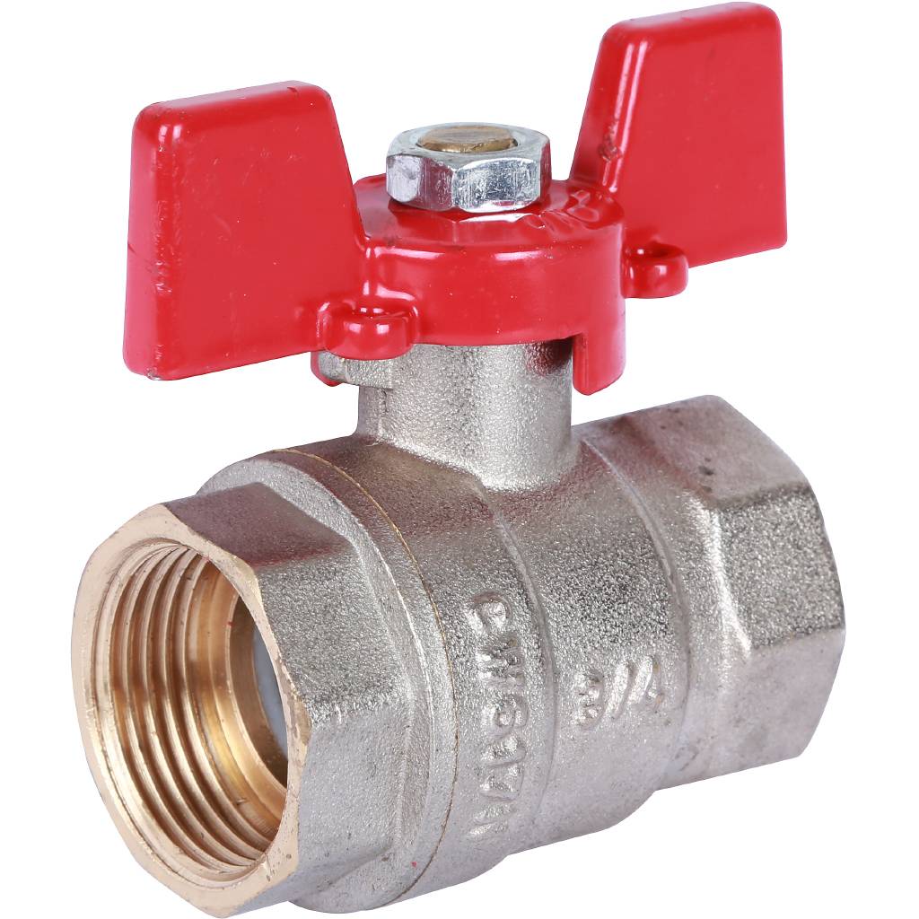 Кран шаровой ROMMER 3/4 ВН/ВН, ручка бабочка, RBV-0003-0110220