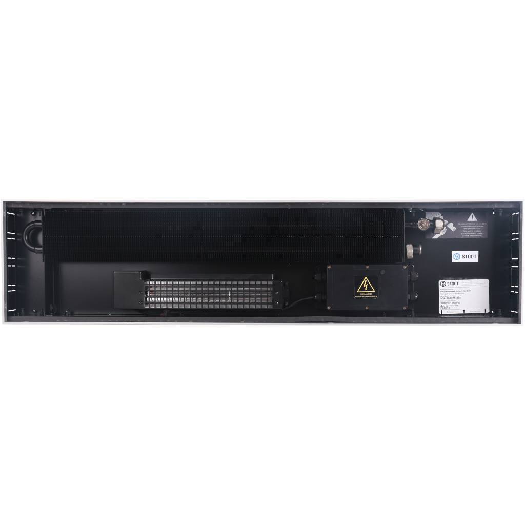 Внутрипольный конвектор STOUT SCQ-1100 75х240х1000 (Решётка роликовая) правое подключение, SCQ-1100-0724100