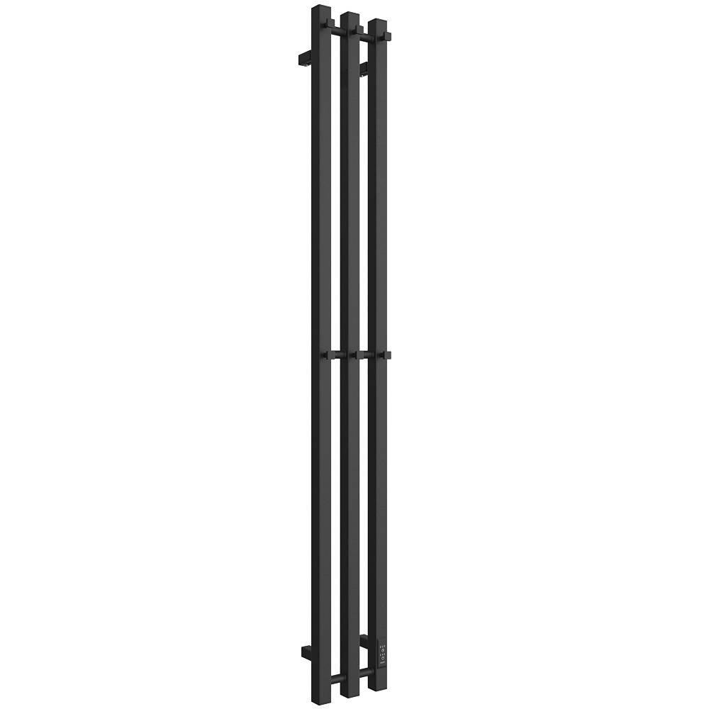 Полотенцесушитель STOUT электрический ROCK quadro 120*12 Черный матовый 3 опоры, SHQ-R2Q0-012012