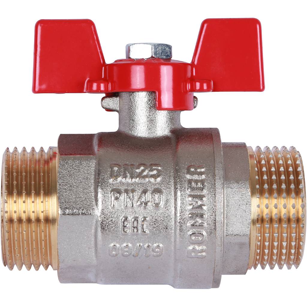 Кран шаровой ROMMER 1 НР/НР, ручка бабочка, RBV-0007-0410225
