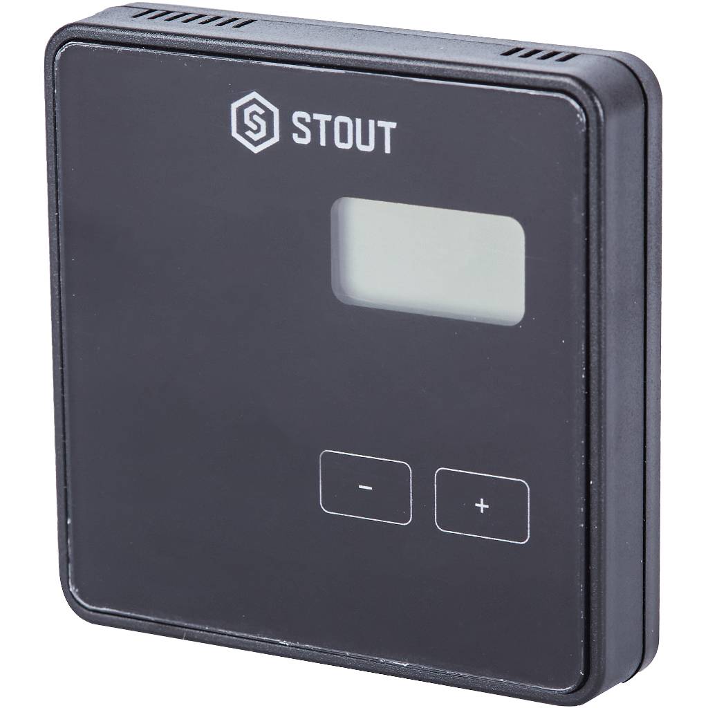 Беспроводной комнатный регулятор STOUT R-8b, черный, STE-0101-008002