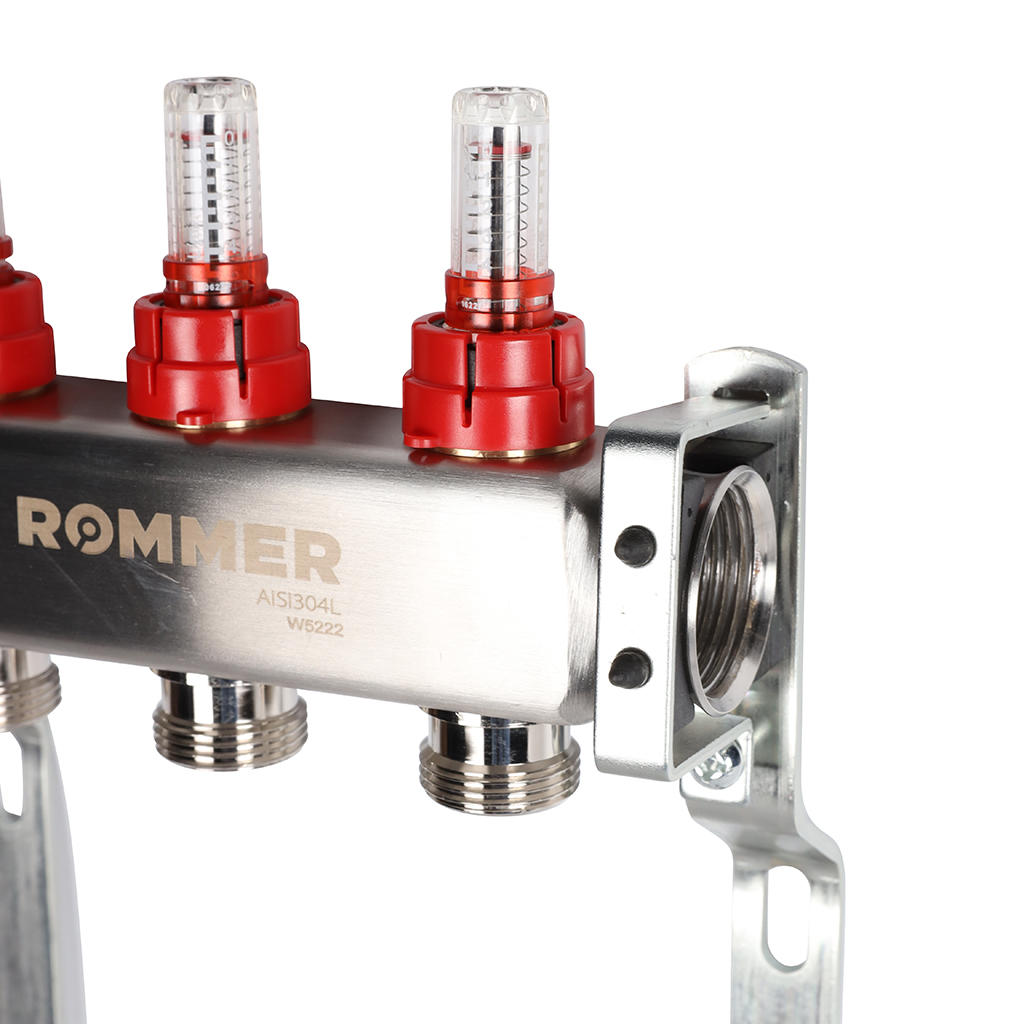 Коллектор из нержавеющей стали с расходомерами ROMMER 3  выхода, RMS-1200-000003