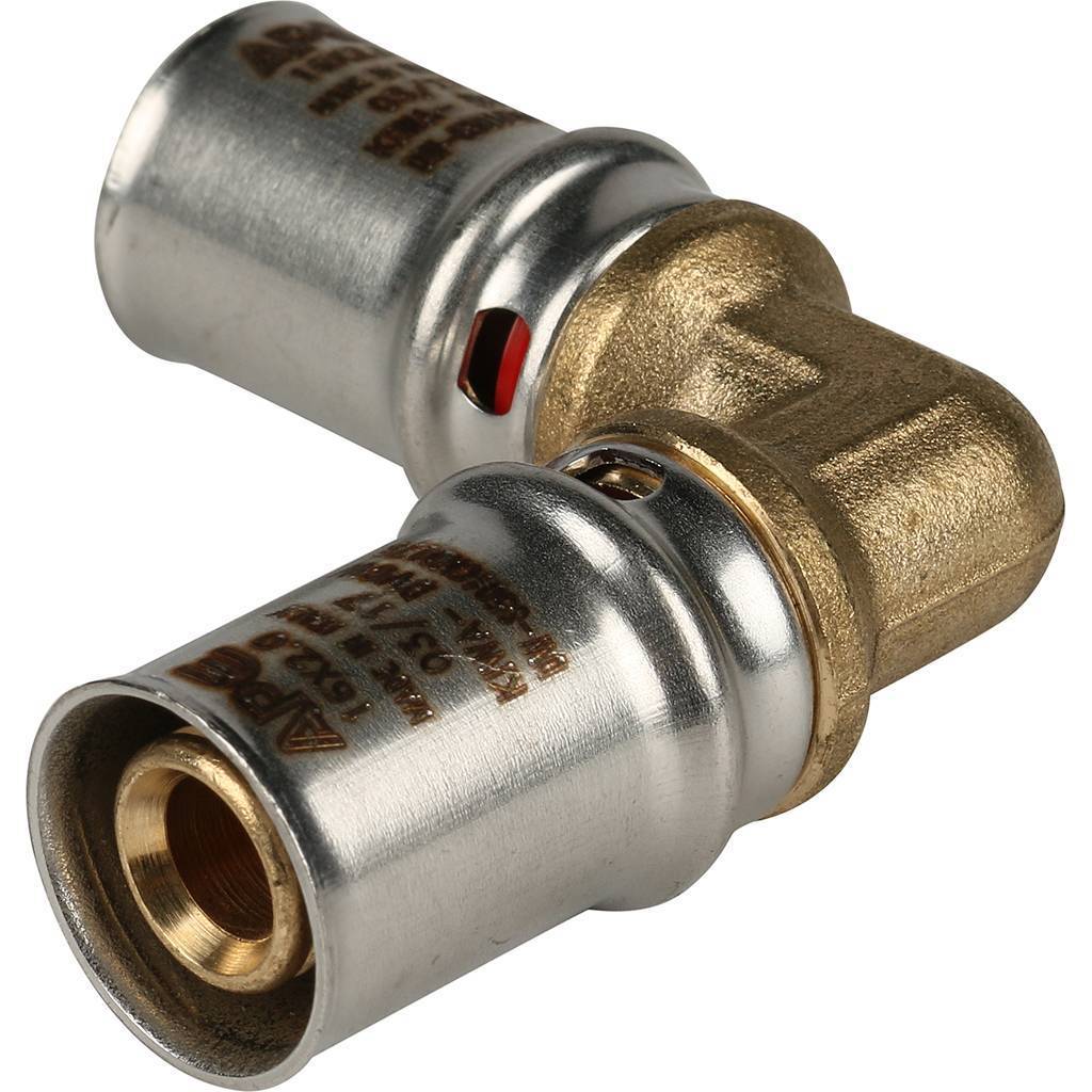 Угольник STOUT  90° 16х16 для металлопластиковых труб прессовой, SFP-0009-001616