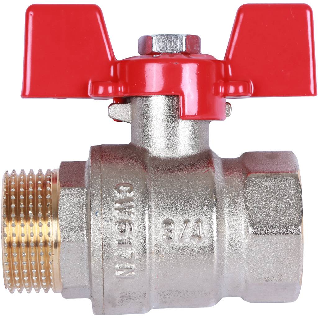 Кран шаровой ROMMER 3/4 ВН/НР, ручка бабочка, RBV-0004-0210220