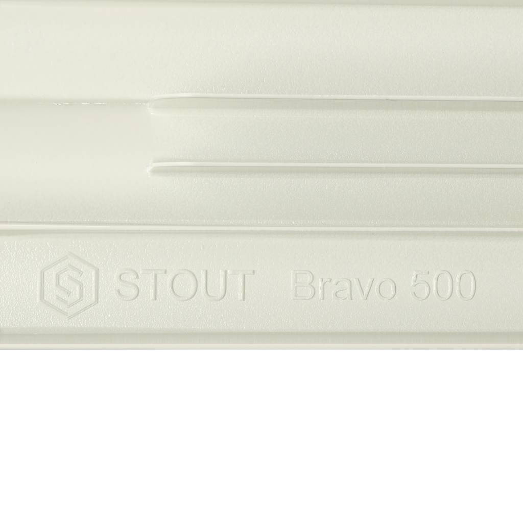 Распродажа: Радиатор алюминиевый STOUT Bravo 500 6 секций боковое подключение RAL9010, SRA-0110-050006