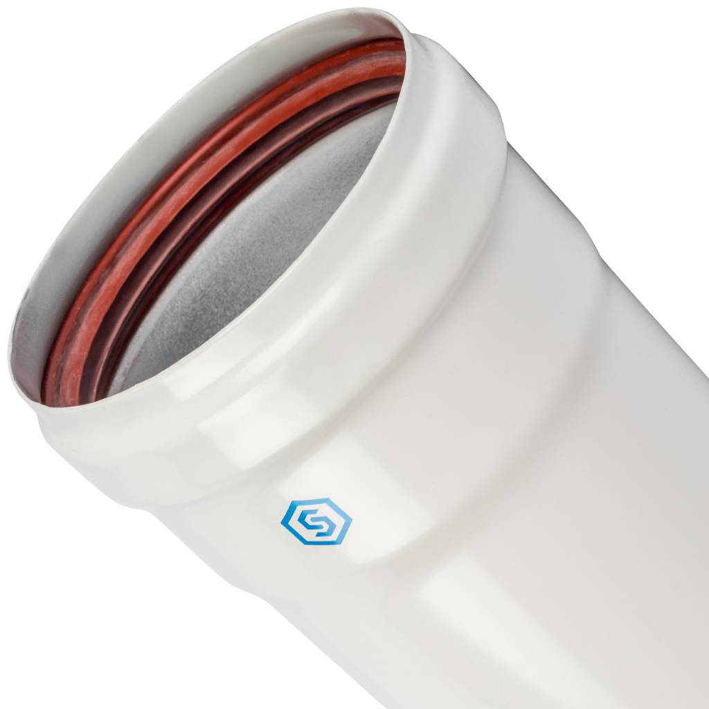 *SCA-0080-800500 STOUT элемент дымохода DN 80 труба 500 мм утепленная п/м, SCA-0080-800500