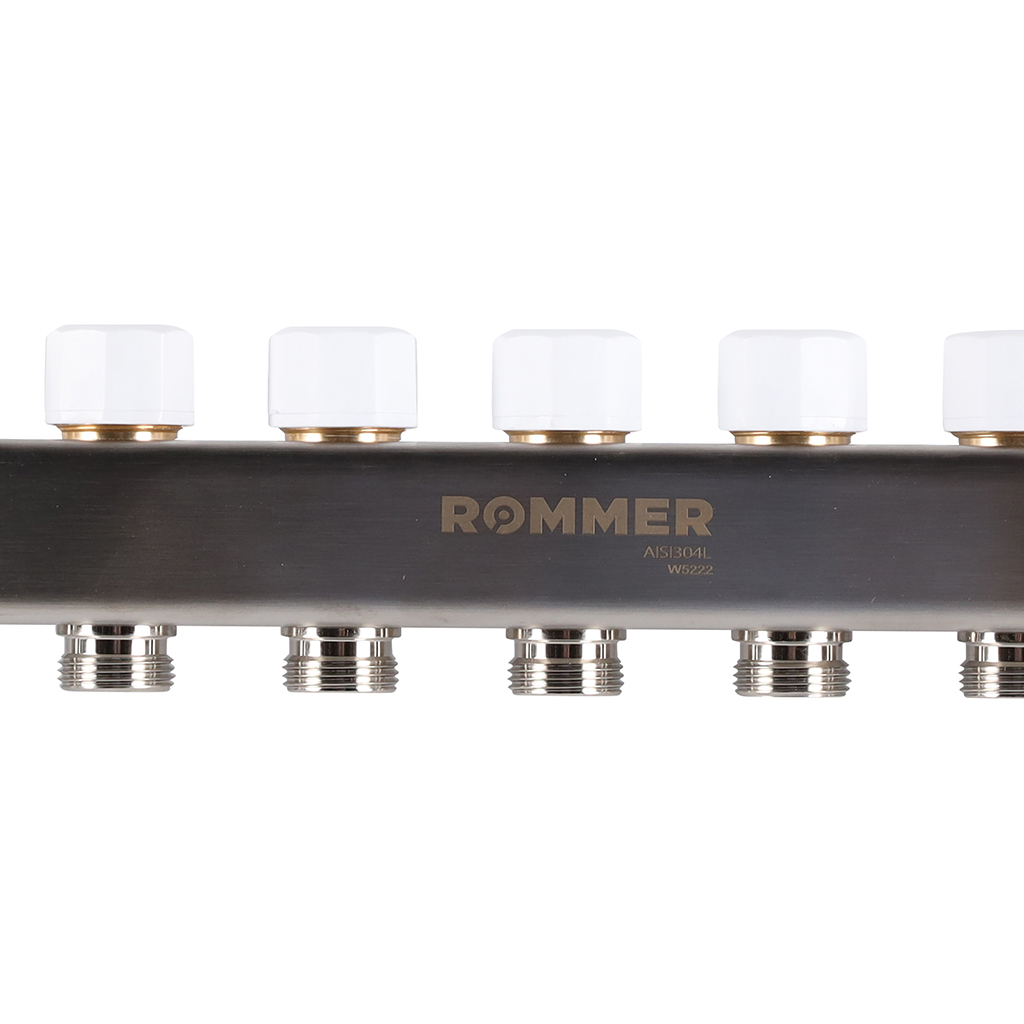 Коллектор из нержавеющей стали в сборе с расходомерами ROMMER 7 выходов, RMS-1210-000007