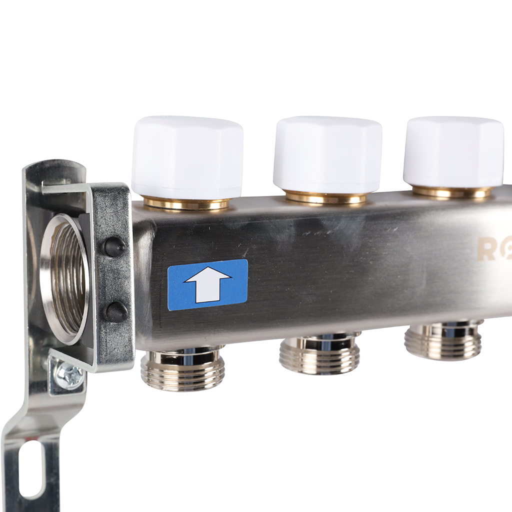Коллектор из нержавеющей стали без расходомеров ROMMER 6 выходов, RMS-3200-000006