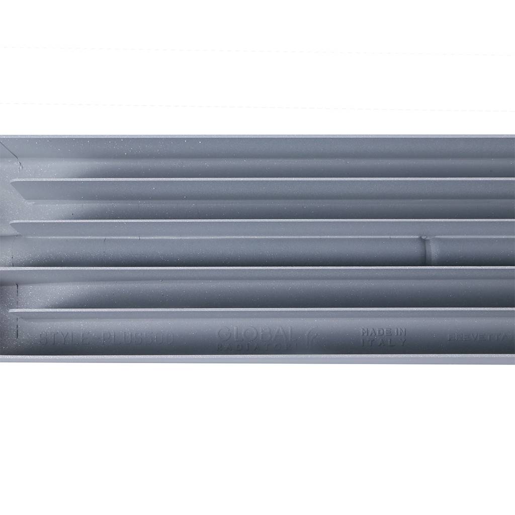 Радиатор биметаллический Global STYLE PLUS 500 6 секций боковое подключение (цвет cod.08 grigio argento opaco metallizzato 2676 (серый)), 155269