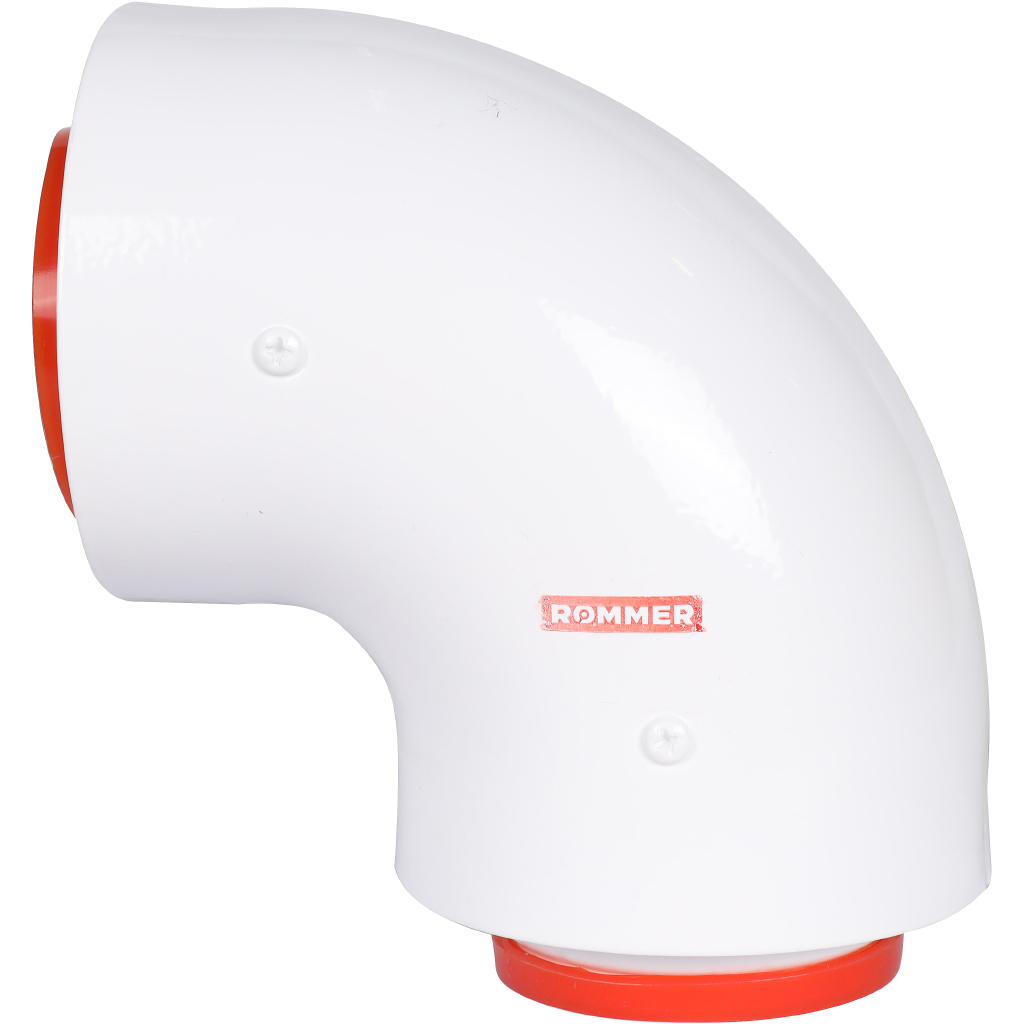 Начальный участок традиционный 90° коаксиальный ROMMER D60(м-м)/100(п-п) хомут в комплекте + втулка D60 L-50, RCA-6010-210190