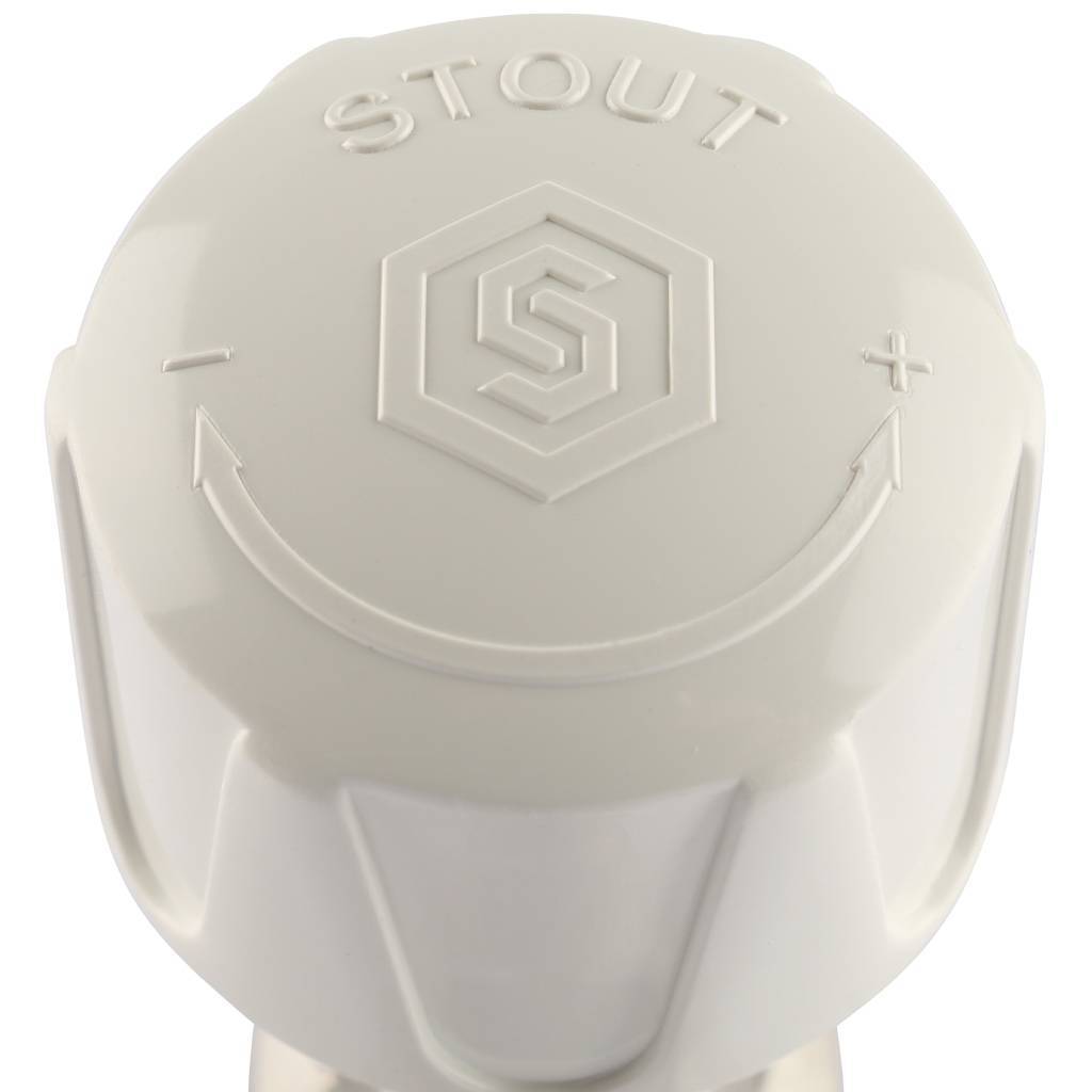 Клапан ручной терморегулирующий STOUT SVRs с неподъемным шпинделем, угловой 1/2, SVRs-1152-000015