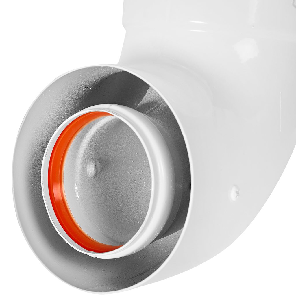 STOUT SCR-6010-250100 STOUT Адаптер подключения 90° УНИВЕРСАЛЬНЫЙ традиц. коакс. D60(м-м)/100(п-м) (хомут, фланец, втулка, адаптер) кроме Immergas, Navien D75/100 стар., SCR-6010-250100