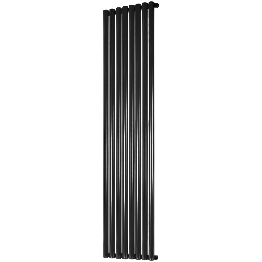 Стальной трубчатый радиатор STOUT TUBE ROUND 8 секций боковое подключение R40 1-1750-8 RAL9005, STR40117508RAL9005