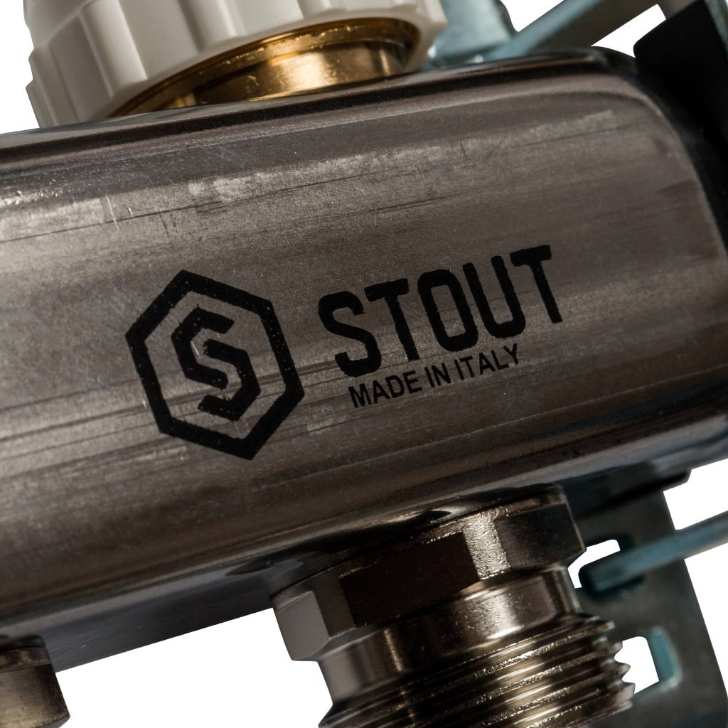 Коллектор из нержавеющей стали STOUT в сборе с расходомерами 3 вых., SMS 0907 000003