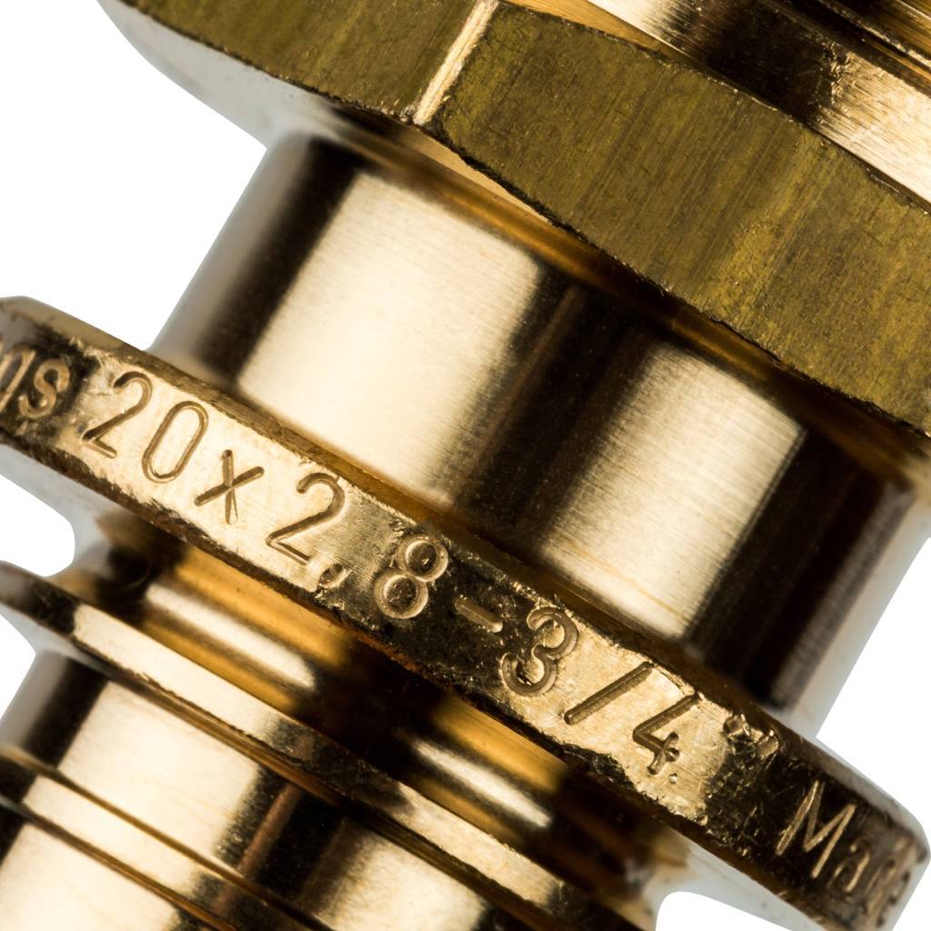 Переходник STOUT с наружной резьбой 20xR 3/4 для труб из сшитого полиэтилена аксиальный, SFA-0001-002034