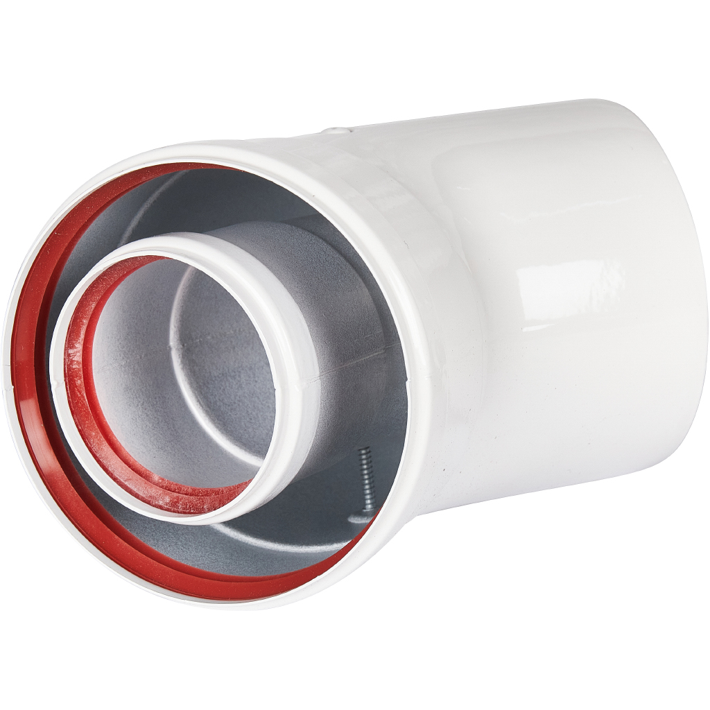 Отвод 45° традиционный коаксиальный ROMMER D60(п-м)/100(п-м), RCA-6010-000045