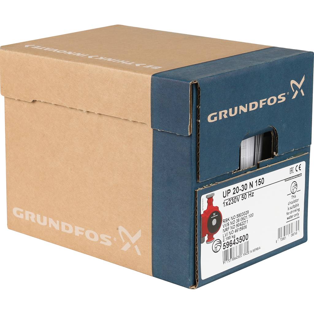 Насос циркуляционный/ бытовой Grundfos UP 20-30 N, 59643500