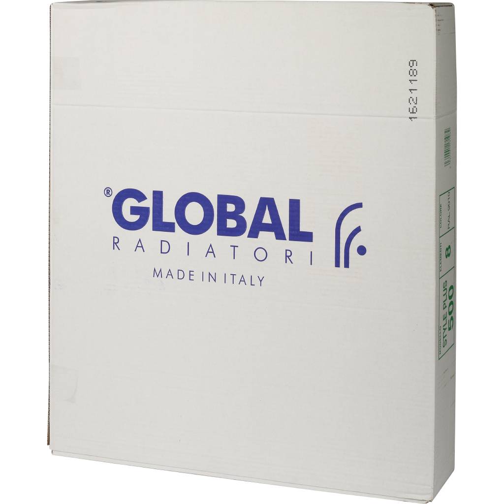 Радиатор биметаллический Global STYLE PLUS 500 8 секций боковое подключение (белый RAL 9010), STP05001008