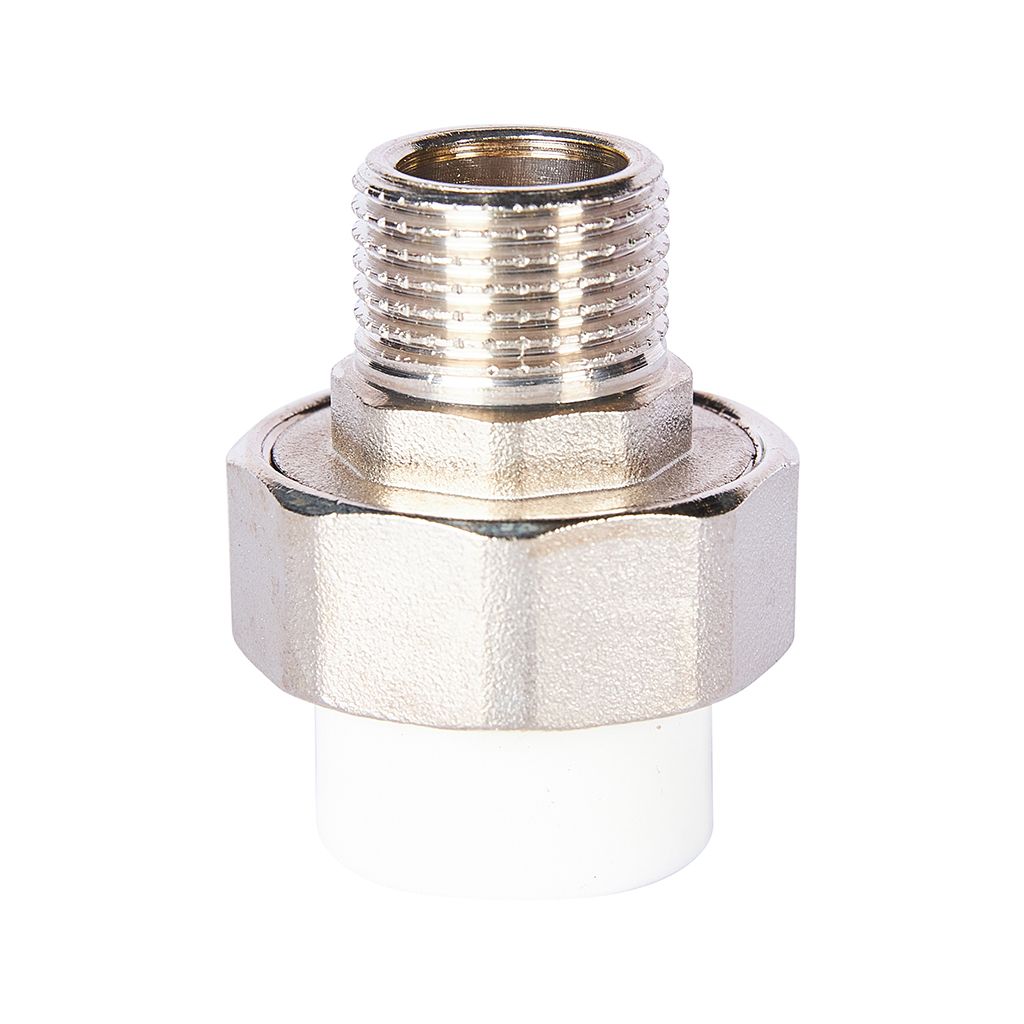 Муфта комбинированная Pro Aqua d=20-1/2 PP-R разъемная (американка) УСИЛЕННАЯ НР Белая, PA21008S