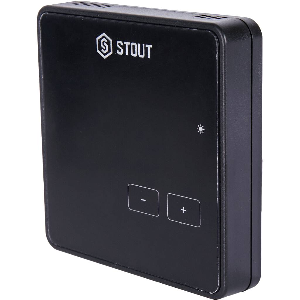 Проводной комнатный регулятор STOUT R-9z, черный, STE-0101-009004